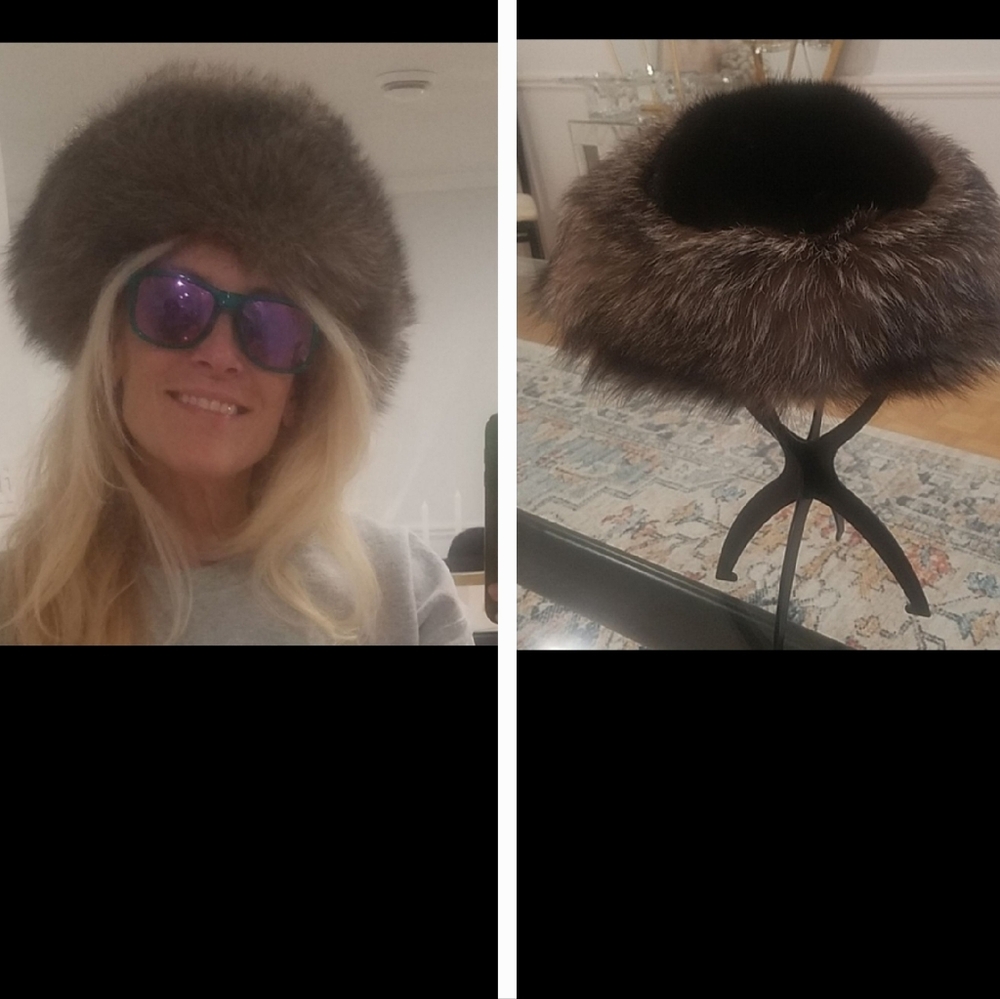 Genuine Mink & Fox Trim Cloche Fur Hat